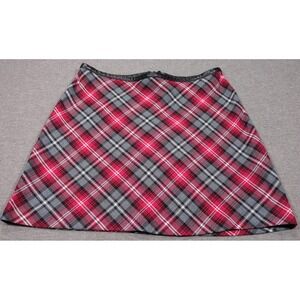 Byer VTG Y2K Mini Skirt Plaid Preppy‎ Red, Gray & Black Hi Waist Academia Size 9